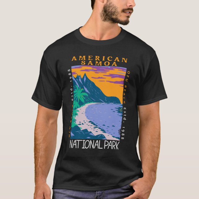 Amerikanska Samoa nationalparken Ofu Beach Distres T Shirt (Framsida)