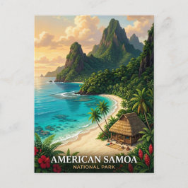 Amerikanska Samoa Resa Nationalpark Tropisk Strand Vykort