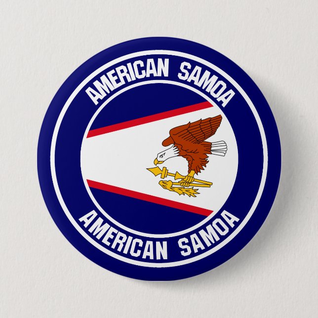 Amerikanska Samoa Round Emblem Knapp (Framsida)