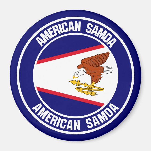 Amerikanska Samoa Round Emblem Magnet (Framsidan)