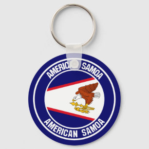 Amerikanska Samoa Round Emblem Nyckelring