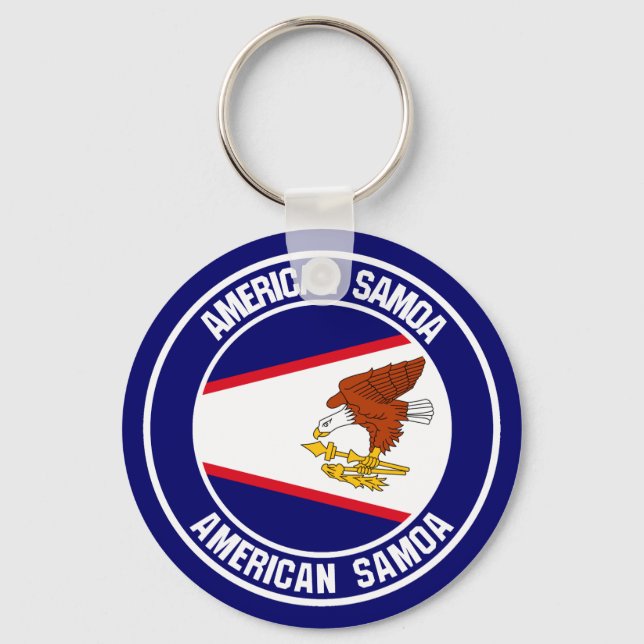 Amerikanska Samoa Round Emblem Nyckelring (Framsida)
