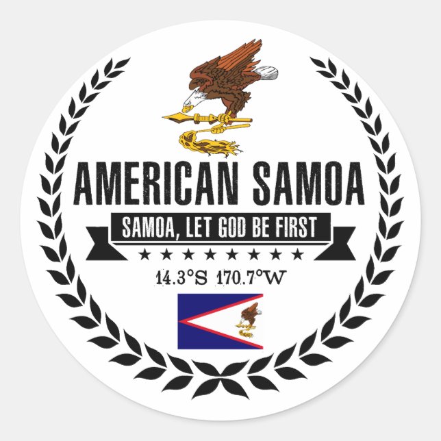 Amerikanska Samoa Runt Klistermärke (Framsida)