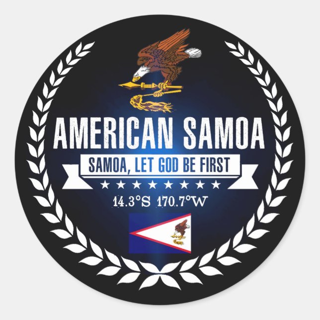 Amerikanska Samoa Runt Klistermärke (Framsida)