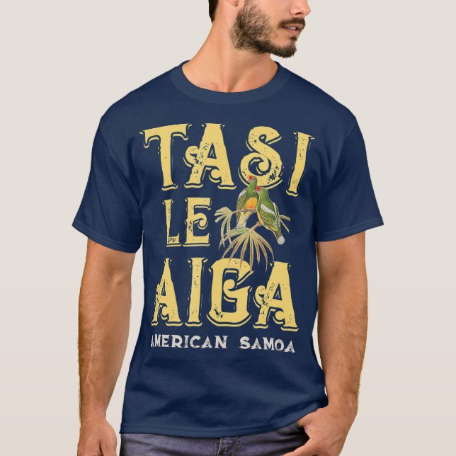 Amerikanska Samoa Tasi Le Aiga One Family Pacific T Shirt (Framsida)