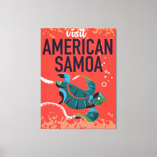 Amerikanska Samoa Vintage-reseaffisch Canvastryck
