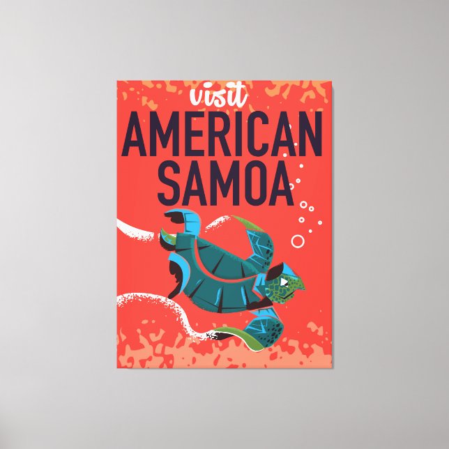 Amerikanska Samoa Vintage-reseaffisch Canvastryck (Framsida)