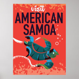 Amerikanska Samoa Vintage resor poster
