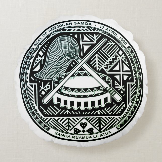 Amerikanska Samoas försegling Rund Kudde (Framsidan)