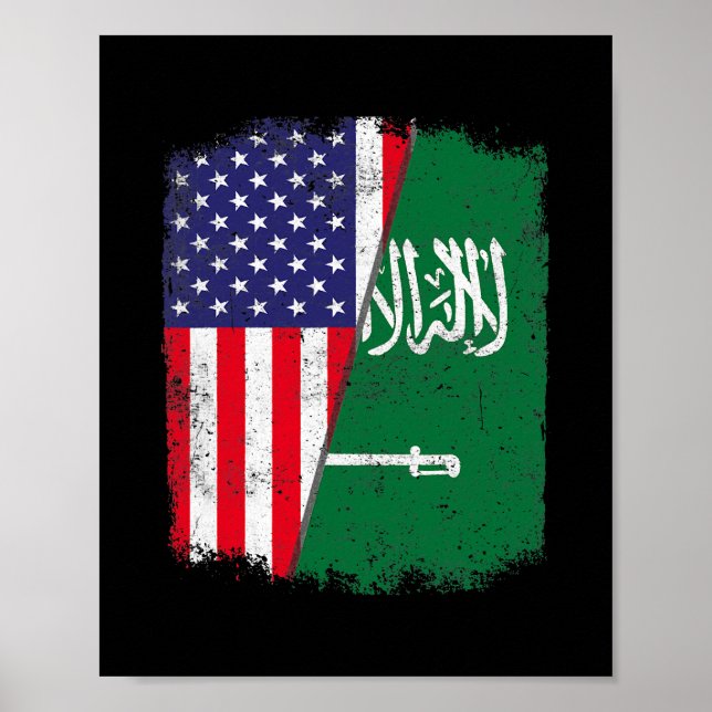 Amerikanska Saudiarabien Flagga Women Poster (Framsidan)