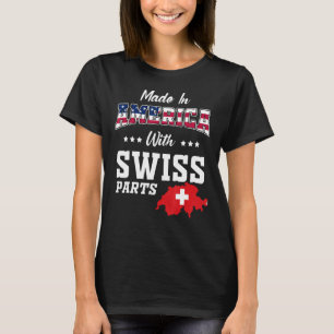 Amerikanska schweiziska delar Schweiz Karta USA fl T Shirt