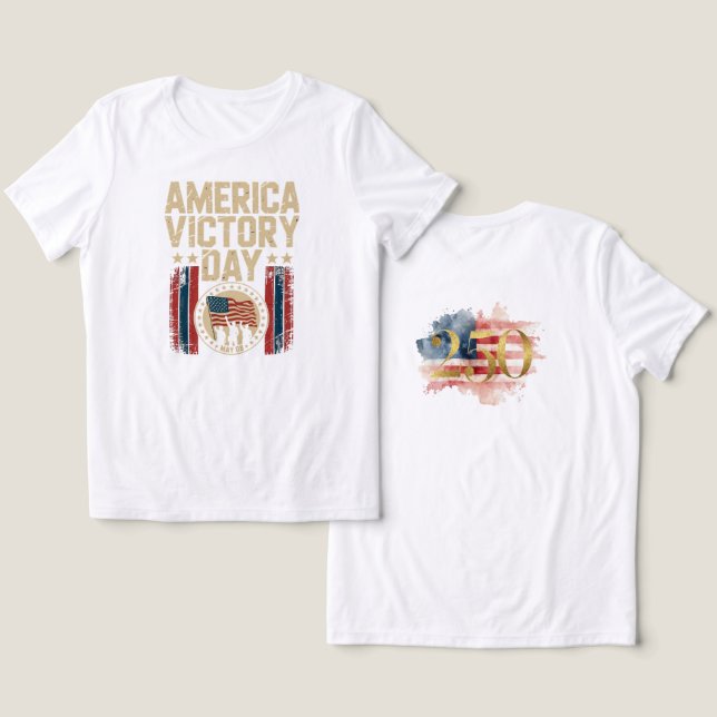 Amerikanska segerdagen 1776 2026 t shirt (Design fram och bak)