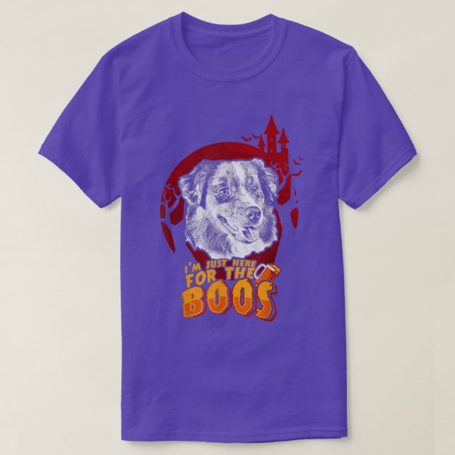 Amerikanska shepherd här för Boos Funny Hallowee T Shirt (Design framsida)