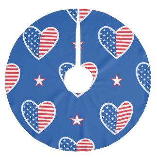 Amerikanska självständigheten: Patriotisk Vintage Julgransmatta Borstad Polyester