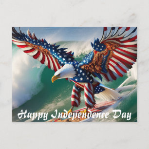Amerikanska självständighetsdagen Eagle Vykort