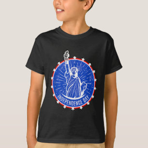 Amerikanska självständighetsdagen vintage stil t shirt