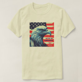 Amerikanska självständighetsdagen Vit Huvad Örn Pa T Shirt