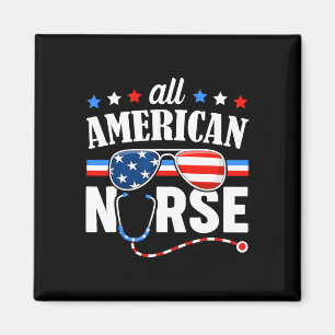 Amerikanska sjuksköterskan 4 juli Patriotic USA fl Magnet