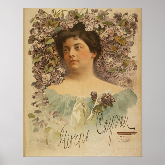 Amerikanska skådespelerskan Georgia Eva Cayvan Poster (Framsidan)