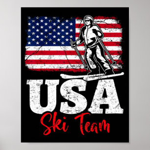Amerikanska skidlandslaget amerika skidåkning vint poster