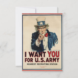 Amerikanska soldat ville Poster WWII Inbjudningar