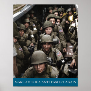 Amerikanska soldater från andra världskriget på en poster