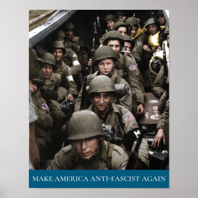 Amerikanska soldater från andra världskriget på en poster (Framsidan)