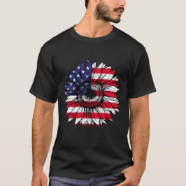 Amerikanska solrosarna USA flagga, 4 juli T Shirt