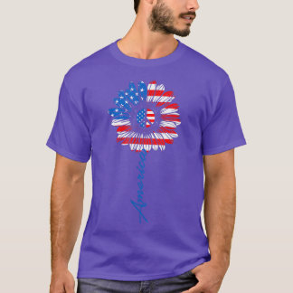 Amerikanska solrosdagen, 4:e juli Patriotic USA T Shirt