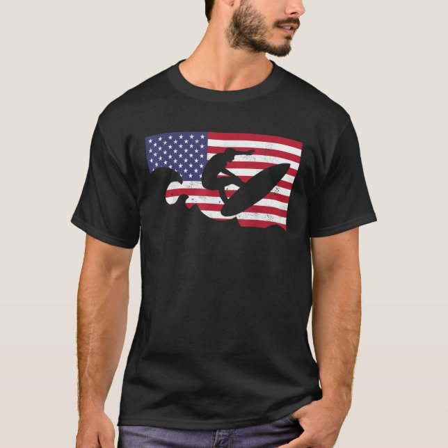 Amerikanska sommarsportspel Surfing 2021 American  T Shirt (Framsida)