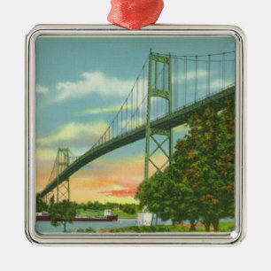 Amerikanska span i Internationell Bridge View Julgransprydnad Metall