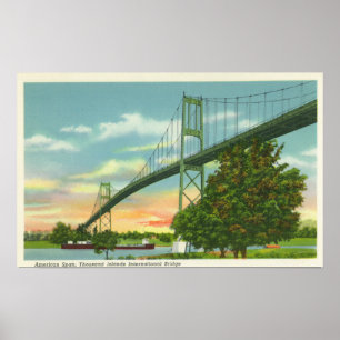 Amerikanska span i Internationell Bridge View Poster