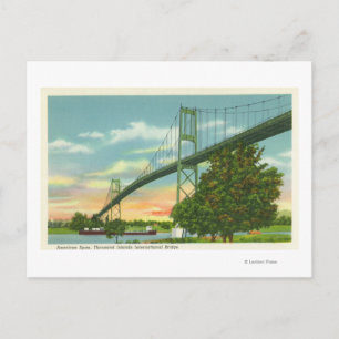 Amerikanska span i Internationell Bridge View Vykort