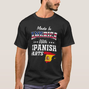 Amerikanska spanska delar Spanien Karta USA flagga T Shirt