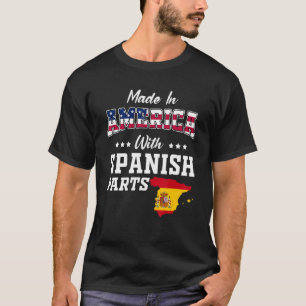 Amerikanska spanska delar Spanien Karta USA flagga T Shirt