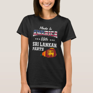 Amerikanska srilankesiska delar Sri Lanka Karta US T Shirt