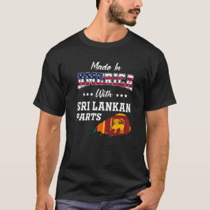 Amerikanska srilankesiska delar Sri Lanka Karta US T Shirt