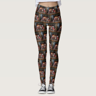 Amerikanska Stafford-julen av Fireplace-julen Leggings