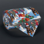 Amerikanska Stafford-shire-julfesten Snö Slips<br><div class="desc">En helgdag med hjärtslitande hund i snö,  som bär en julhatt och omges av färgfulla presentlådor. I bakgrunden bygger barn snögubbe bredvid ett Julgran som är täckt av snö och skapar en glatt vinter under. Perfekt för att sprida helgdag och fånga julens magi.</div>
