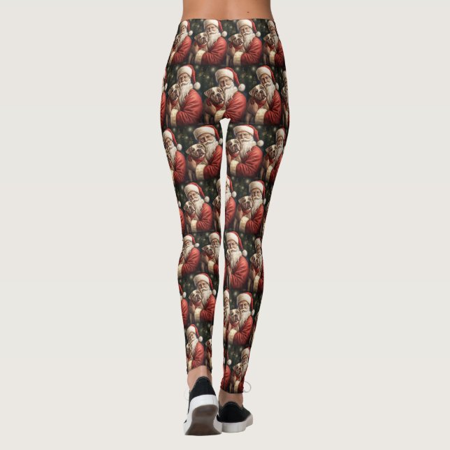 Amerikanska Stafford-shire med Jultomten-jul Leggings (Baksida)