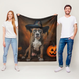 Amerikanska Staffordshire Halloween skrämmande pum Fleecefilt