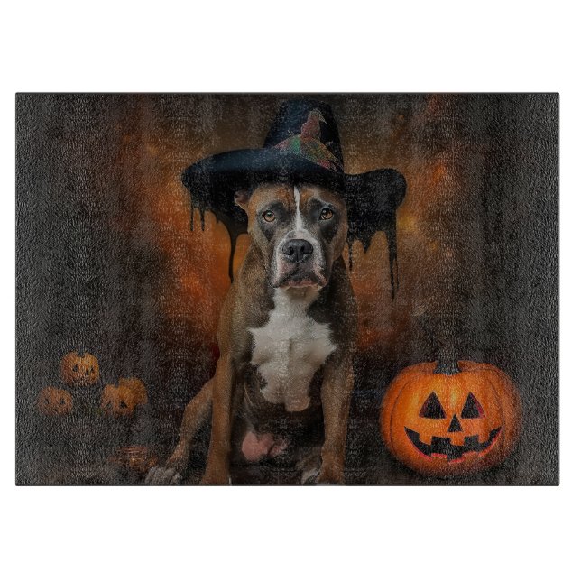 Amerikanska Staffordshire Pumpor Halloween Skräcki (Framsidan)