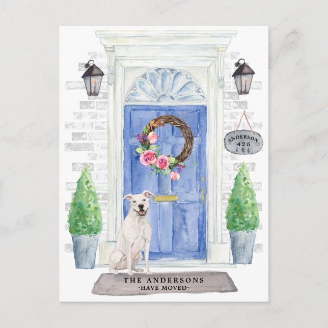 Amerikanska StaffordTerrierMoving Announcement Vykort (Framsida)