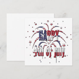 Amerikanska Stars och stripes Lycklig 4 juli Anteckningskort