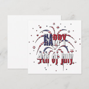 Amerikanska Stars och stripes Lycklig 4 juli Anteckningskort