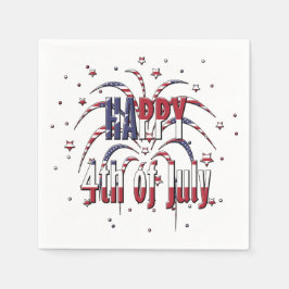 Amerikanska Stars och stripes Lycklig 4 juli Pappersservett
