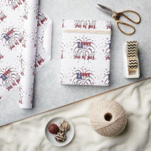Amerikanska Stars och stripes Lycklig 4 juli Presentpapper