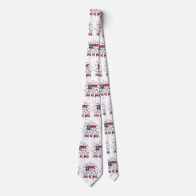 Amerikanska Stars och stripes Lycklig 4 juli Slips (Framsida)