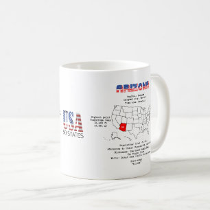 Amerikanska staten Arizona på karta och användbar Kaffemugg