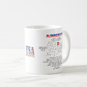 Amerikanska staten Minnesota på karta och användba Kaffemugg